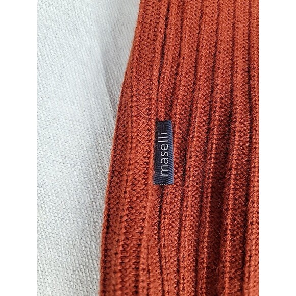 Maselli Mens XL Sweater Pullover Orange Wool Blend Knit Casual Austria Logo EUC - Picture 14 of 15